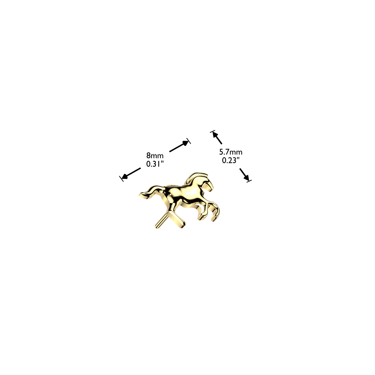 Premium G23 Titanium Horse Fancy Threadless Top