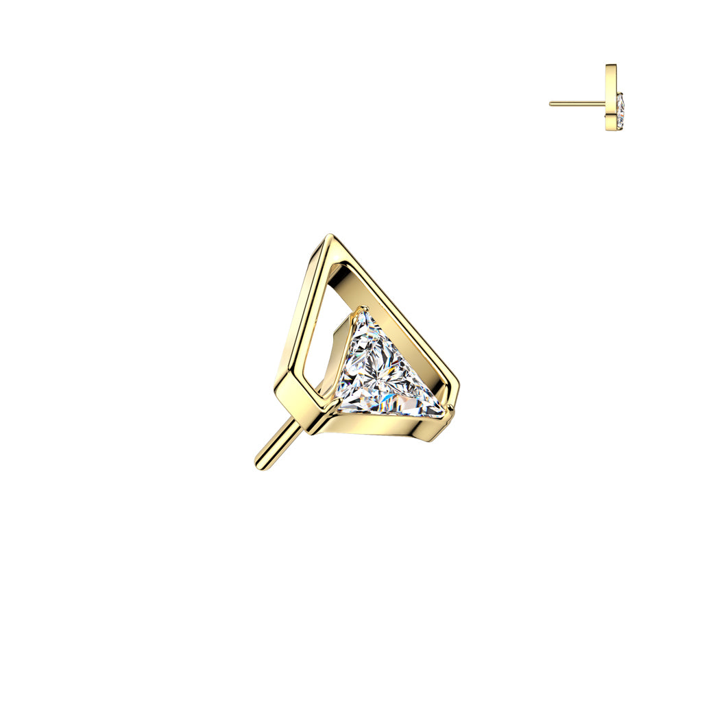 Premium G23 Titanium Crystal Arrowhead Luxe Threadless Top