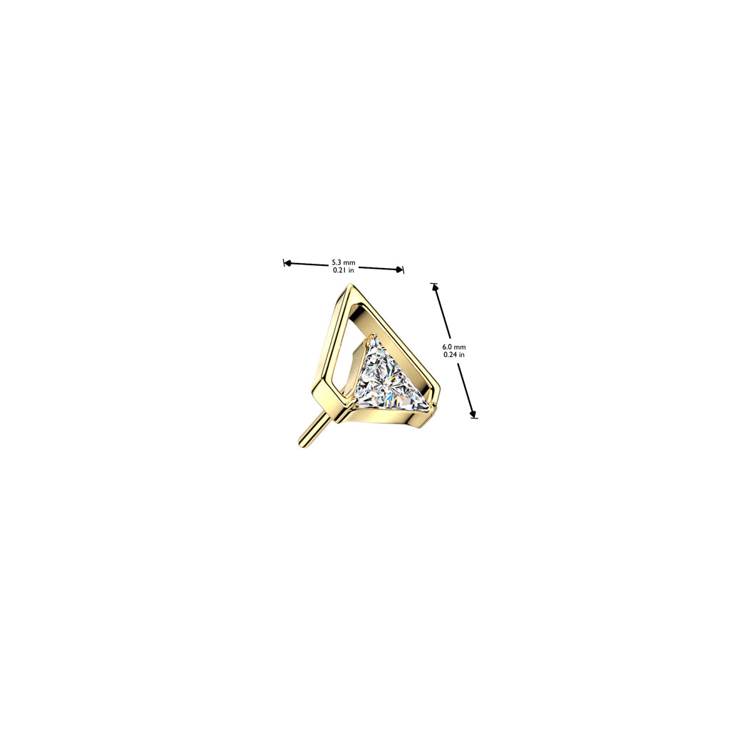 Premium G23 Titanium Crystal Arrowhead Luxe Threadless Top