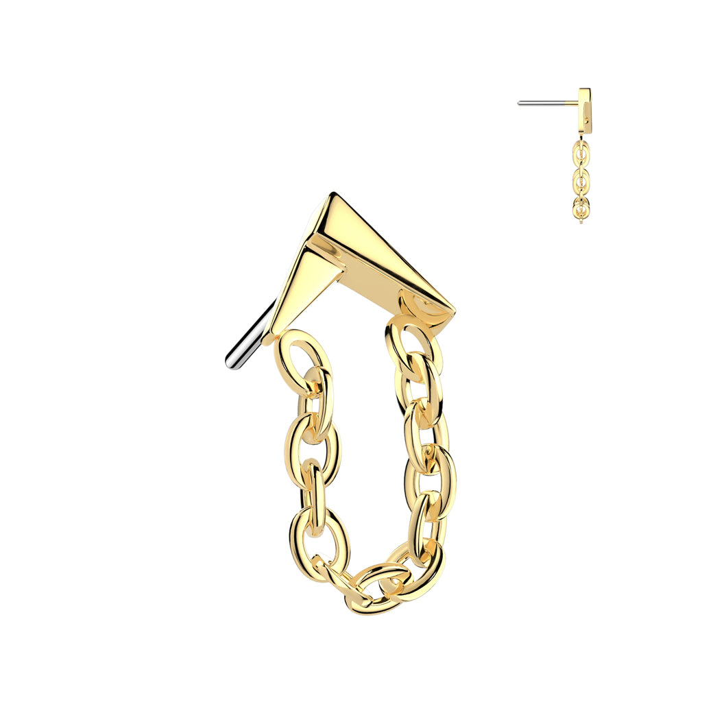 Premium G23 Titanium Chain Inverted V Fancy Threadless Top
