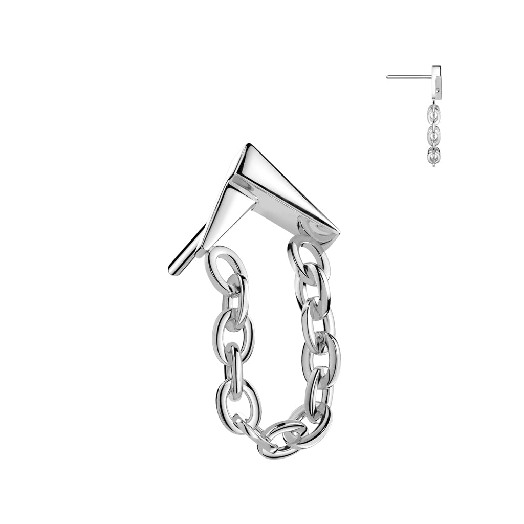 Premium G23 Titanium Chain Inverted V Fancy Threadless Top