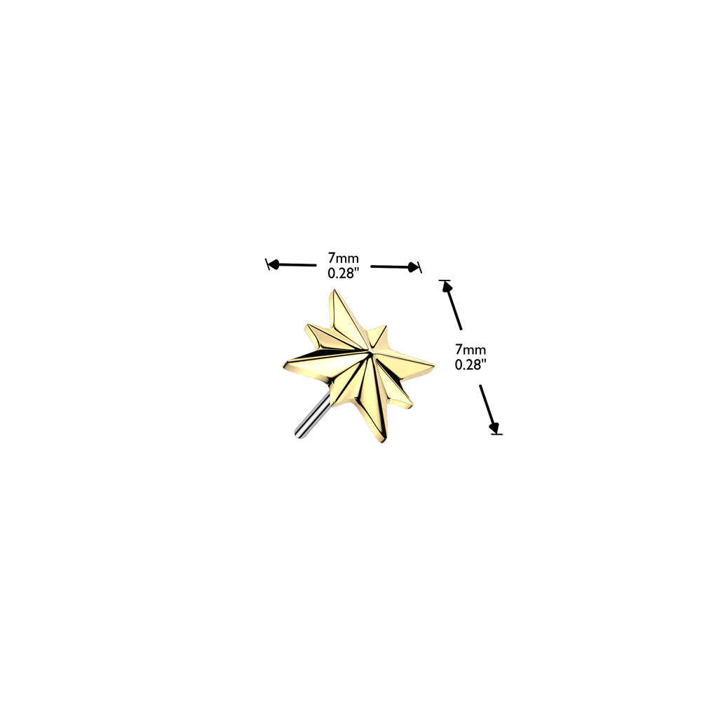 Premium G23 Titanium Multi-Pointed Star Fancy Threadless Top