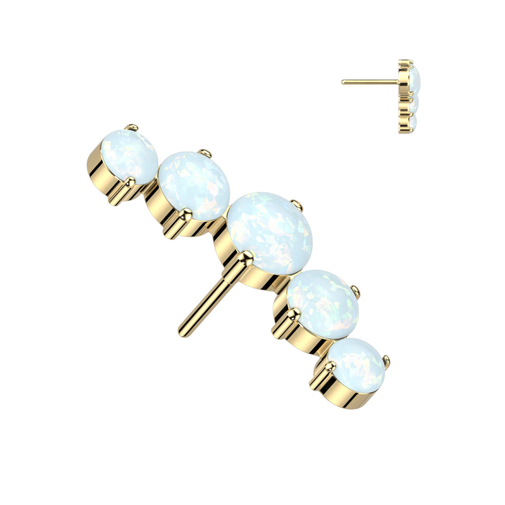 Premium G23 Titanium Curved Opal Claw-Set Threadless Top