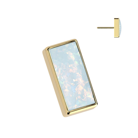 Premium G23 Titanium Rectangle Opal Luxe Threadless Top