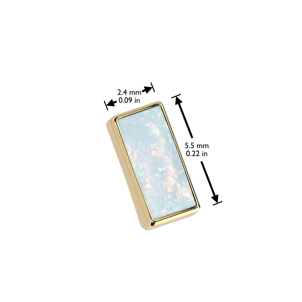 Premium G23 Titanium Rectangle Opal Luxe Threadless Top