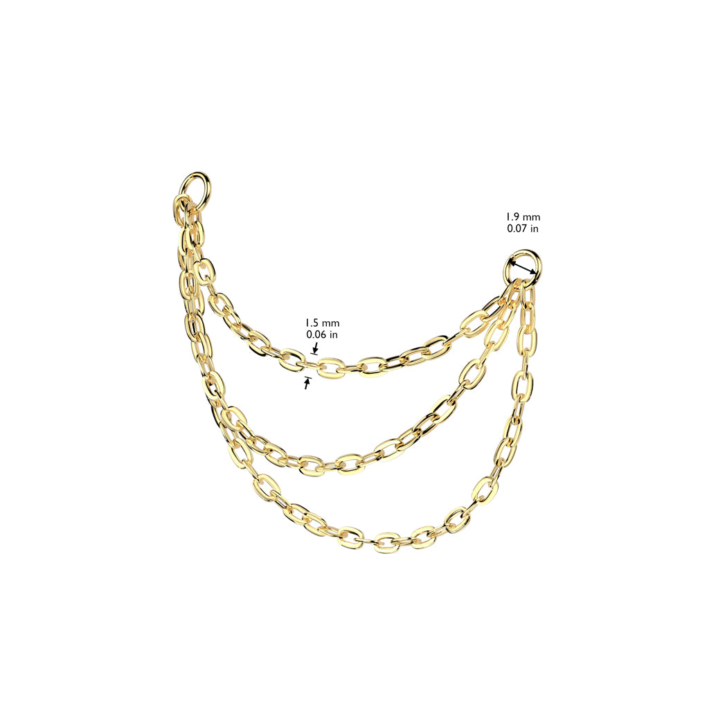 Premium G23 Titanium Triple Layer Chain Dangle