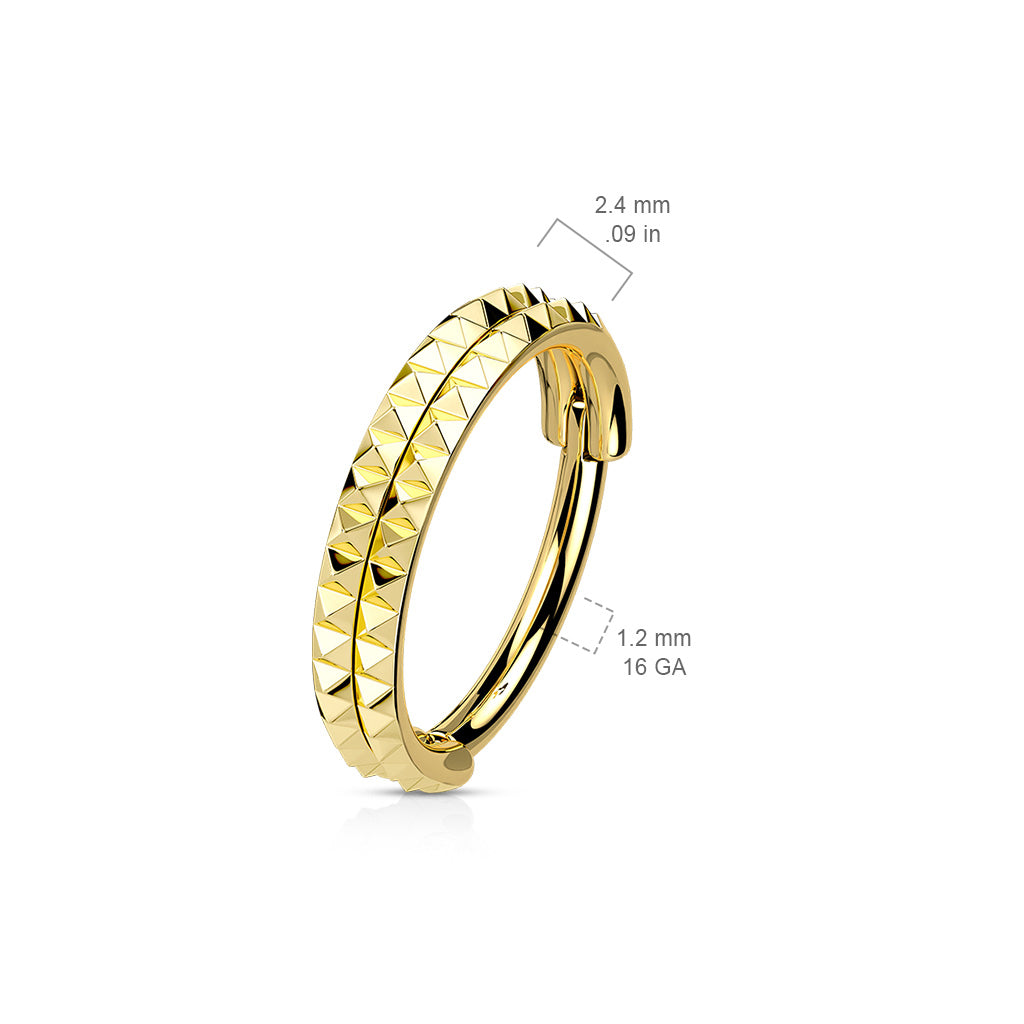 Premium Textured Edge Hinged Segment Ring 16g