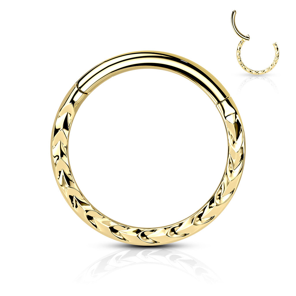 Premium Braided Texture Hinged Segment Ring 16g