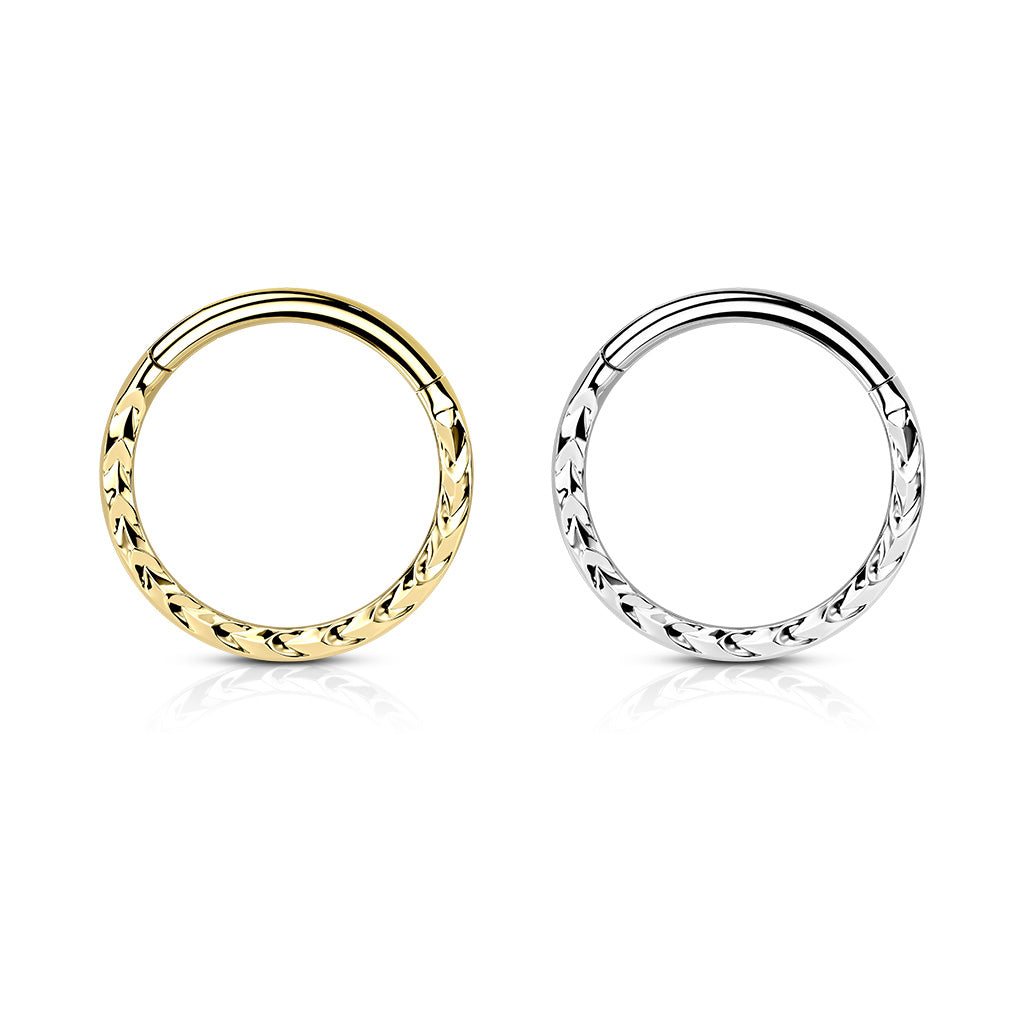 PREMIUM Braided Texture Hinged Segment Ring 16g