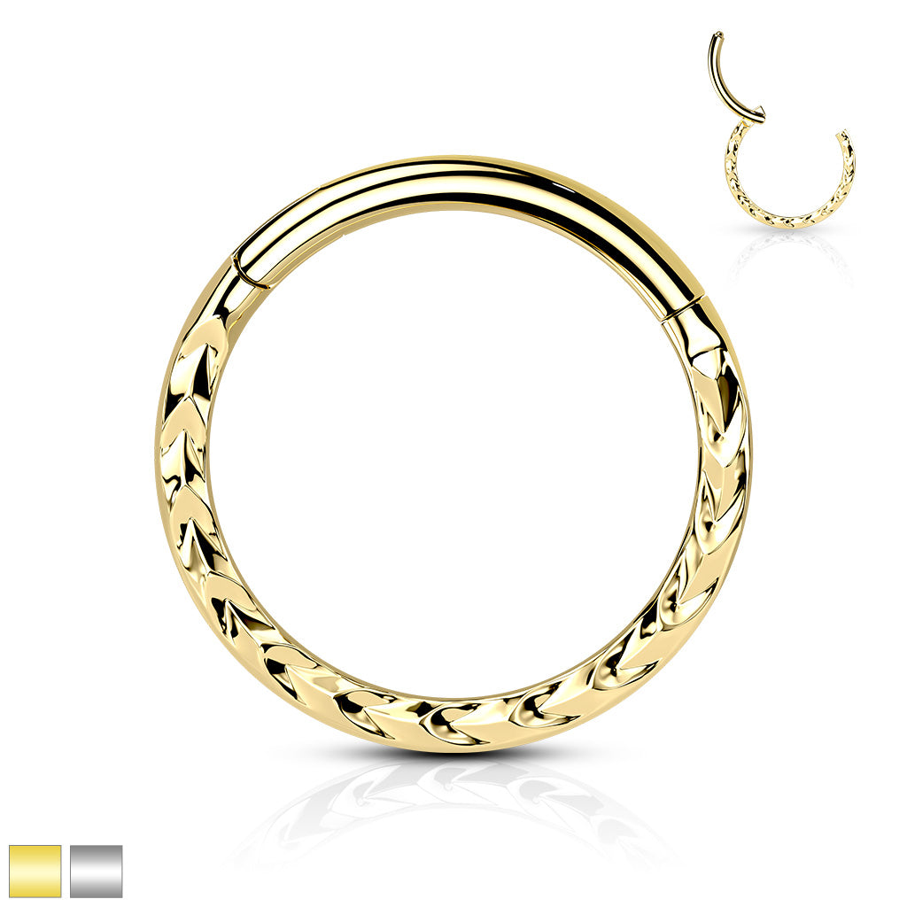 PREMIUM Braided Texture Hinged Segment Ring 16g