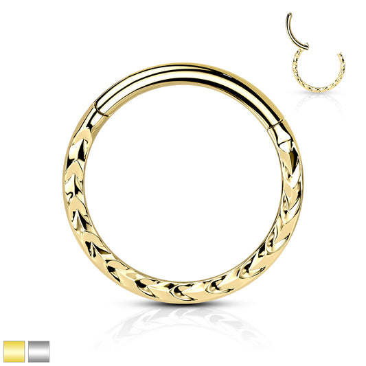 Premium Braided Texture Hinged Segment Ring 16g