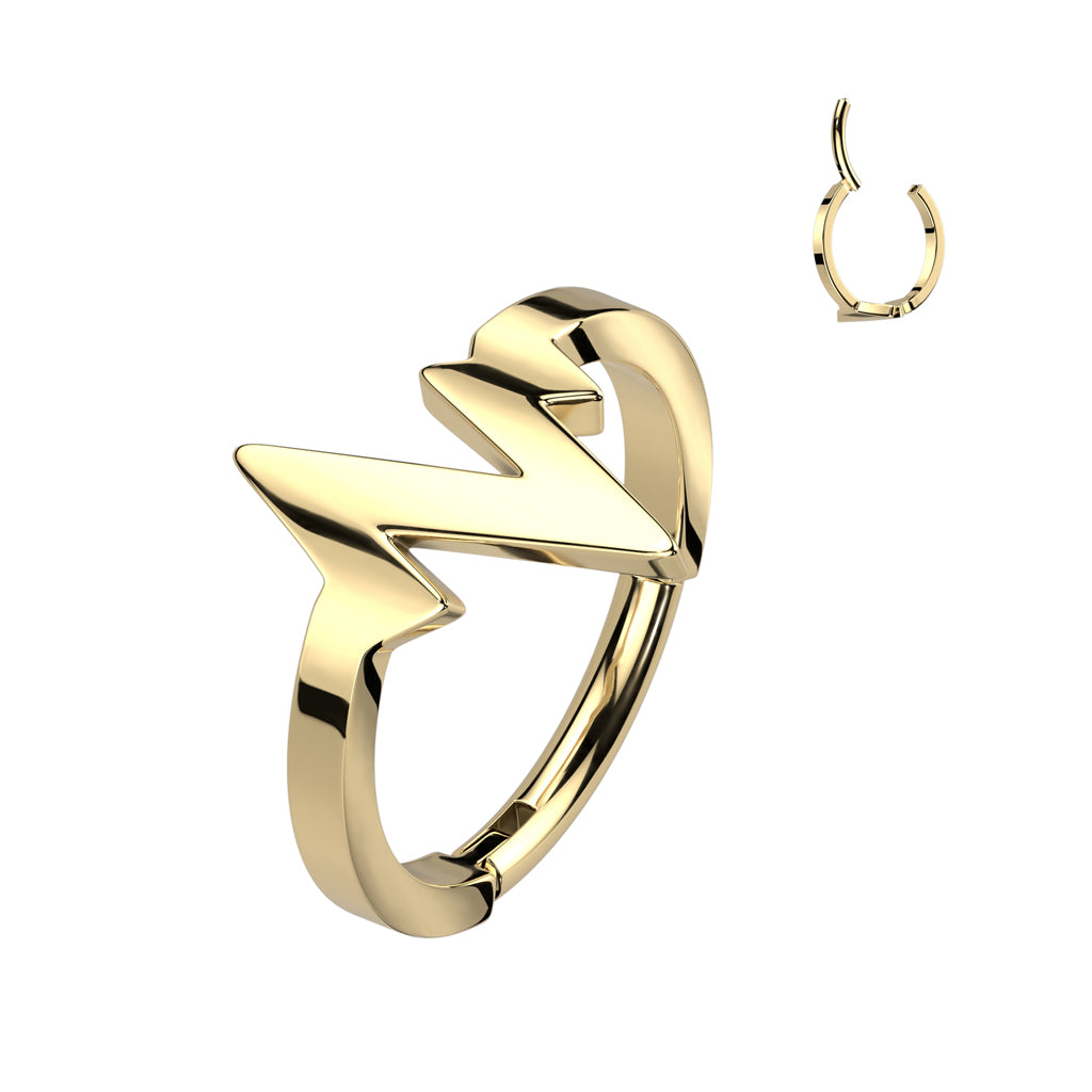 PREMIUM Heart Beat Hinged Segment Ring 16g