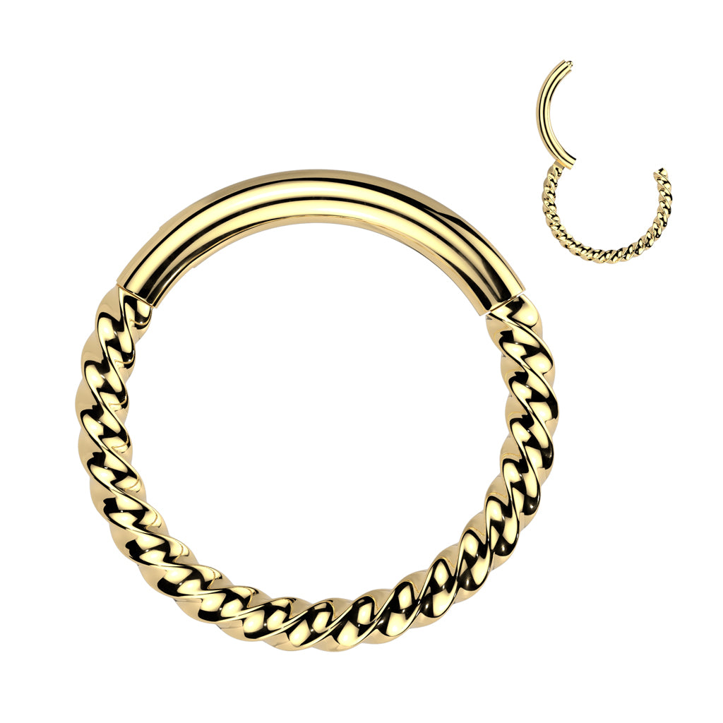PREMIUM Twisted Braid Hinged Segment Ring 16g