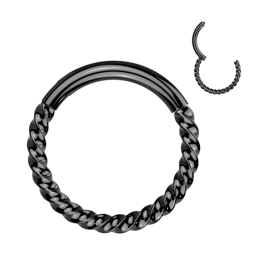 PREMIUM Twisted Braid Hinged Segment Ring 16g