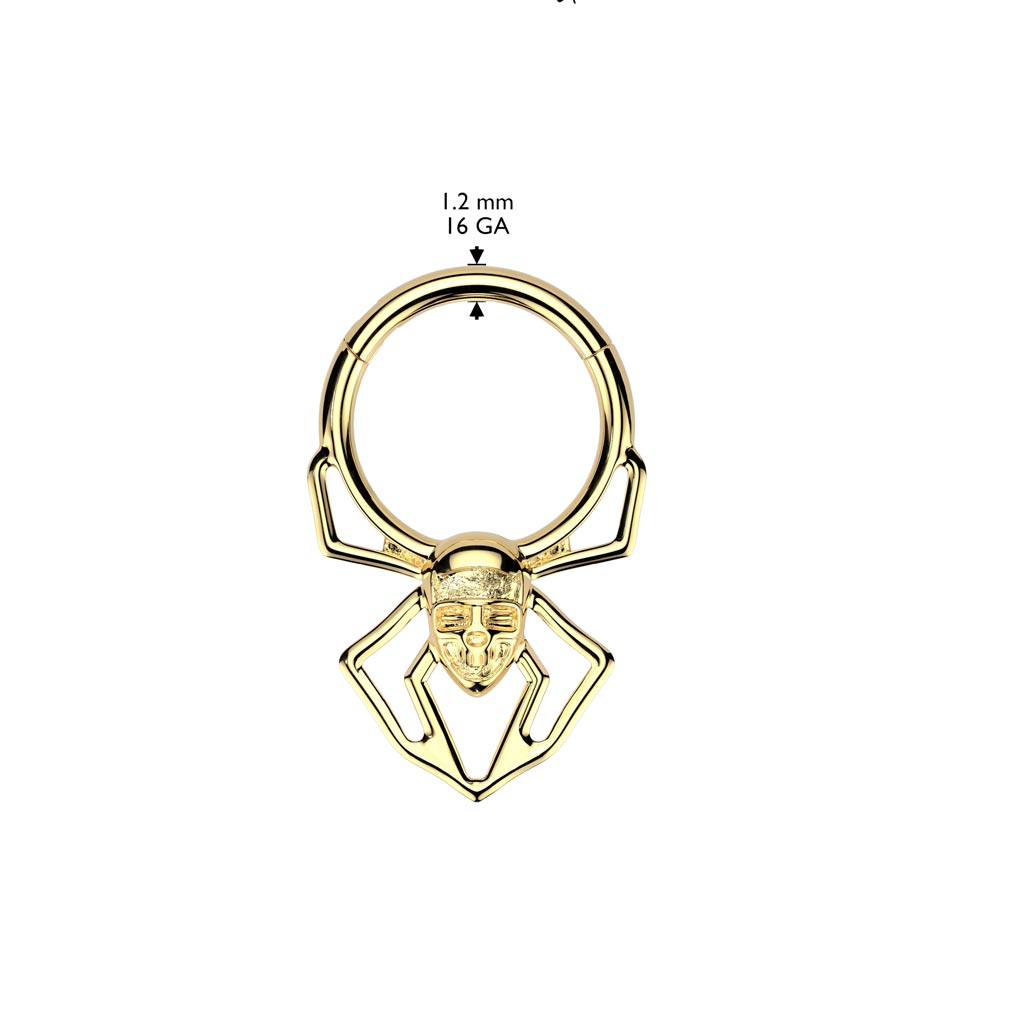 PREMIUM Tiki Spider Hinged Segment Ring 16g