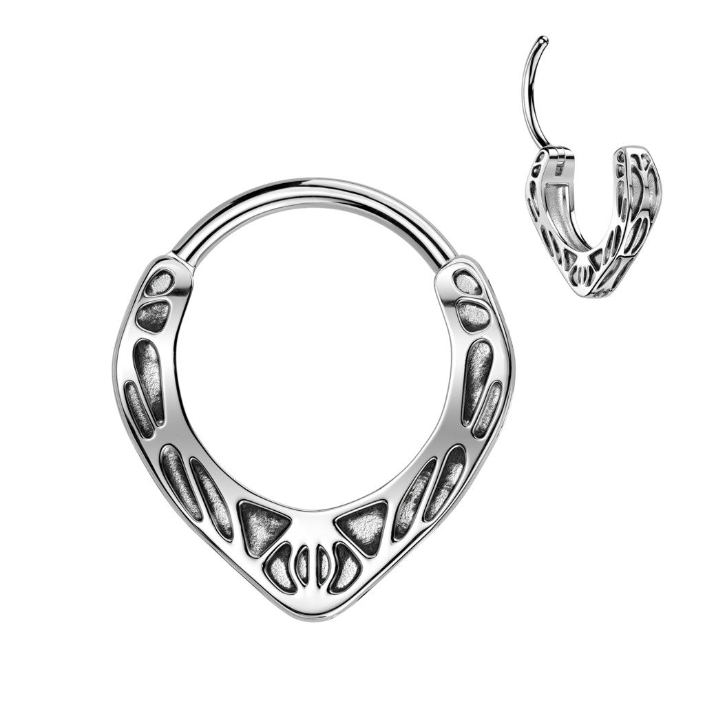 PREMIUM Etched Hinged Segment Ring 16g