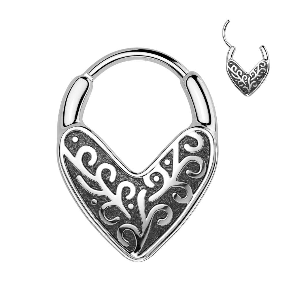 Premium Ornate Filigree Hinged Segment Ring 16g