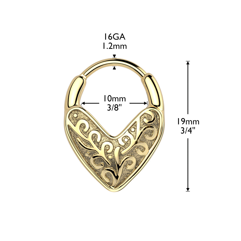 Premium Ornate Filigree Hinged Segment Ring 16g