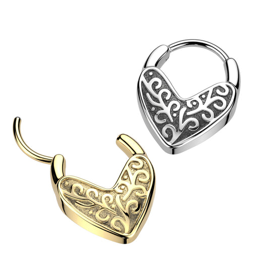 Premium Ornate Filigree Hinged Segment Ring 16g