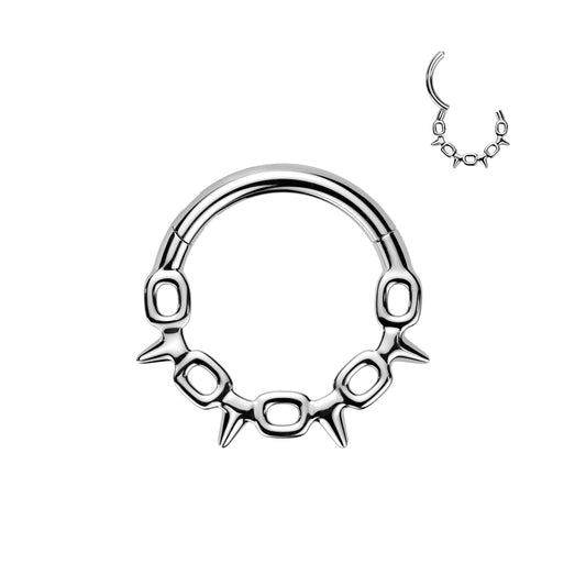 Premium Spikes + Chains Hinged Segment Ring 16g