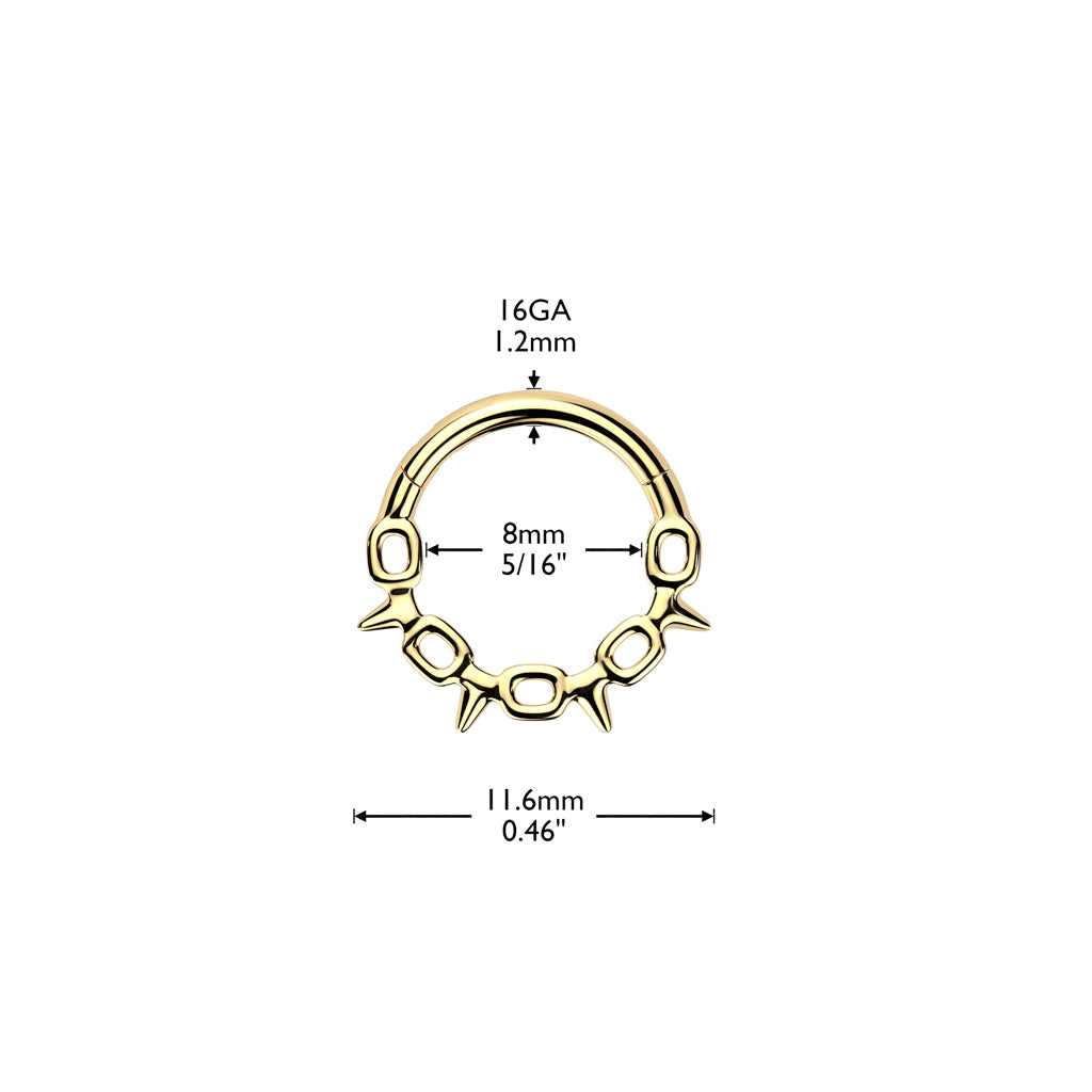 PREMIUM Spikes + Chains Hinged Segment Ring 16g