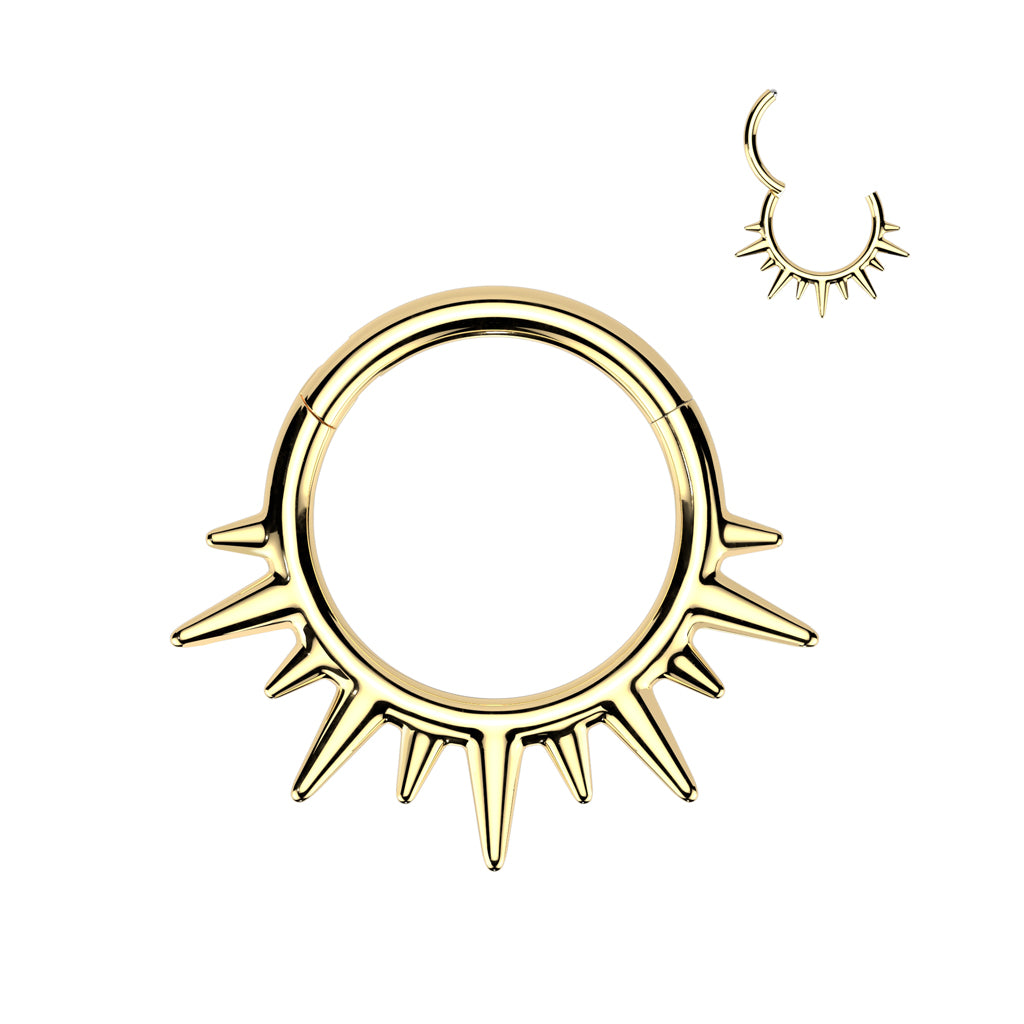 PREMIUM Alternating Spikes Hinged Segment Ring 16g