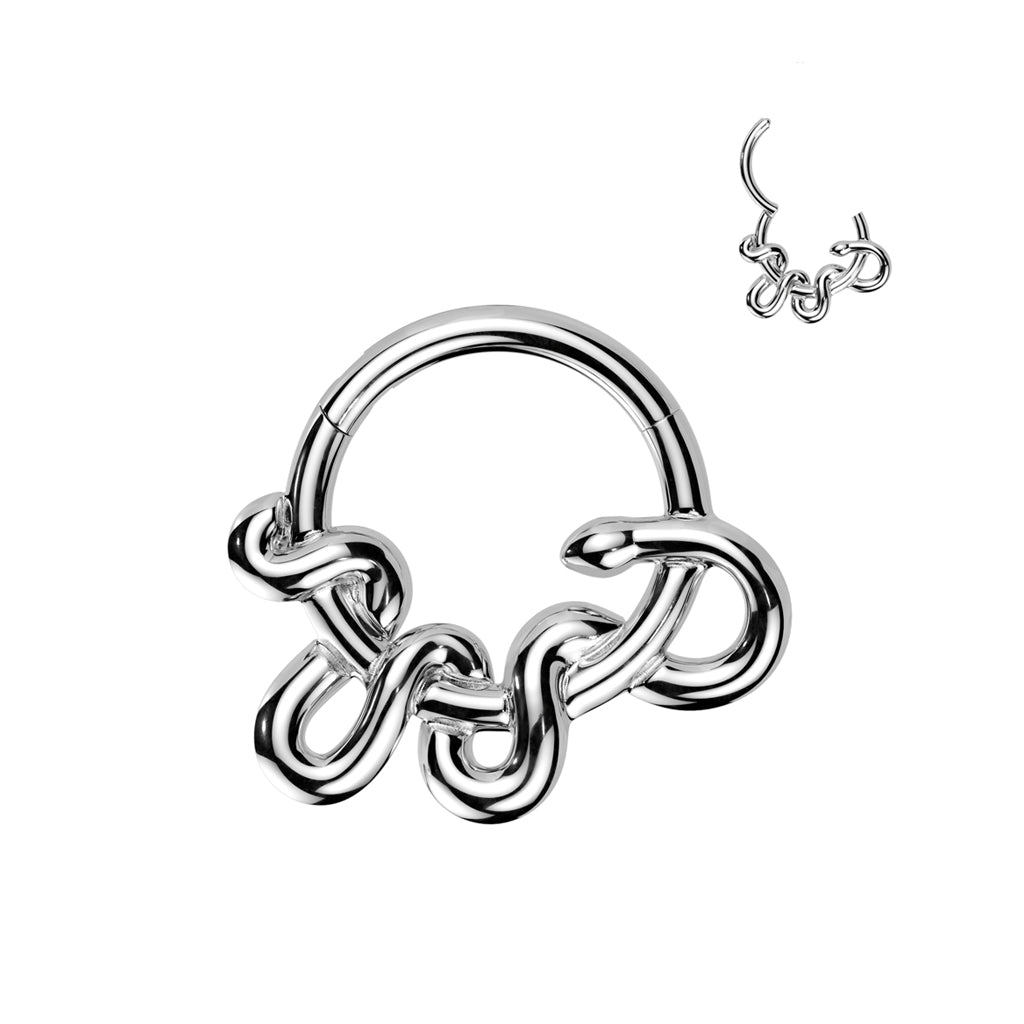 PREMIUM Coiled Snake Hinged Segment Ring 16g