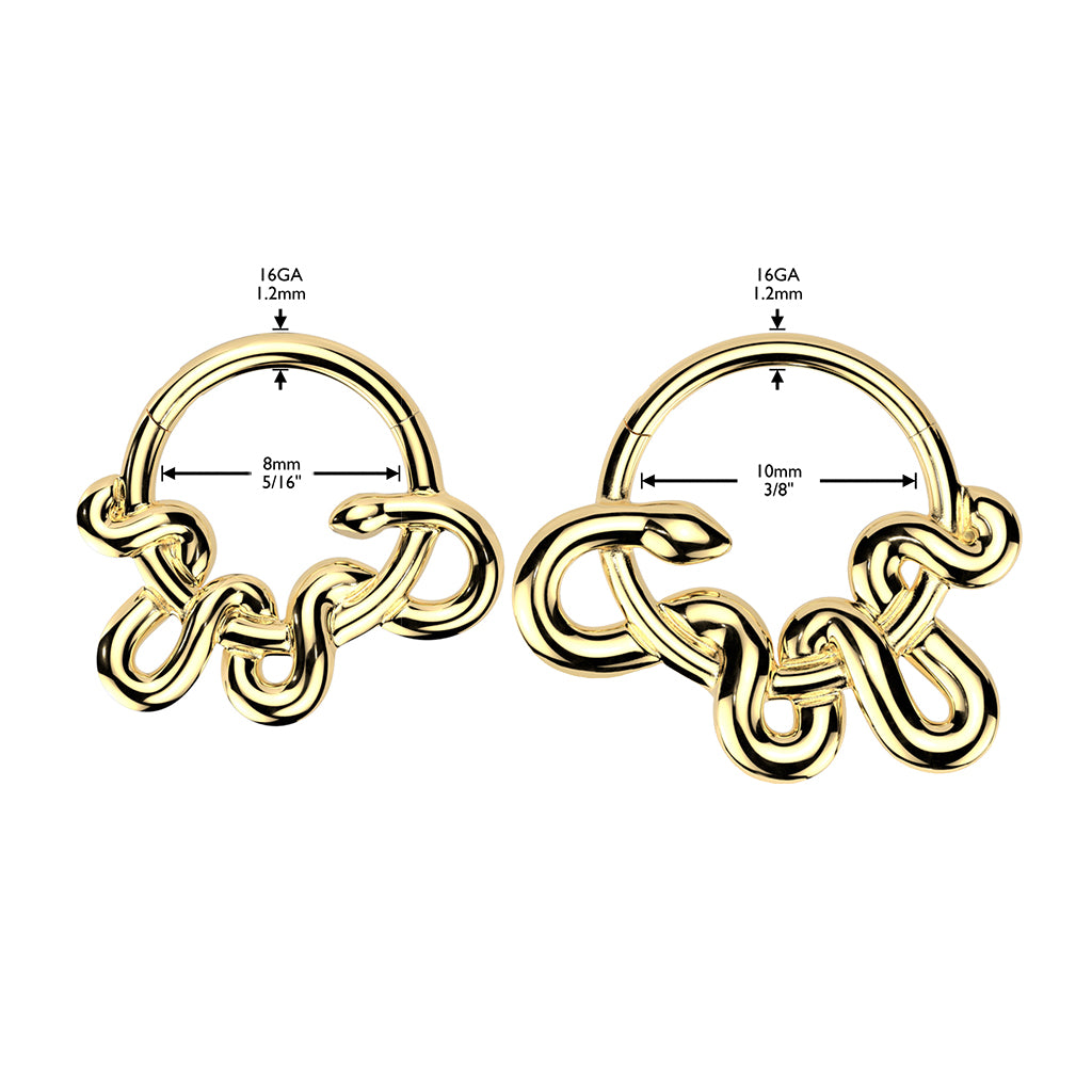 Premium Coiled Snake Hinged Segment Ring 16g