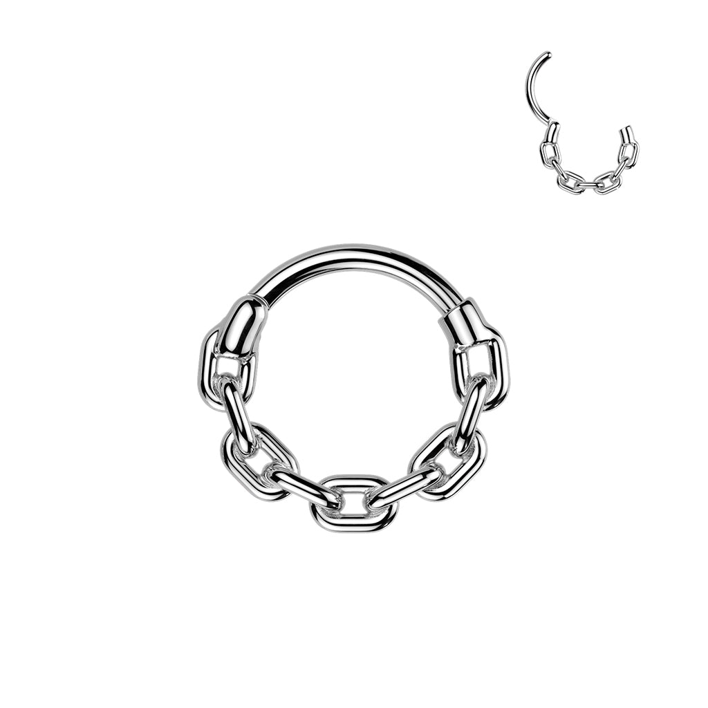 Premium Linked Chain Segment Ring 16g