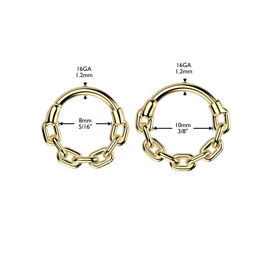 Premium Linked Chain Hinged Segment Ring 16g