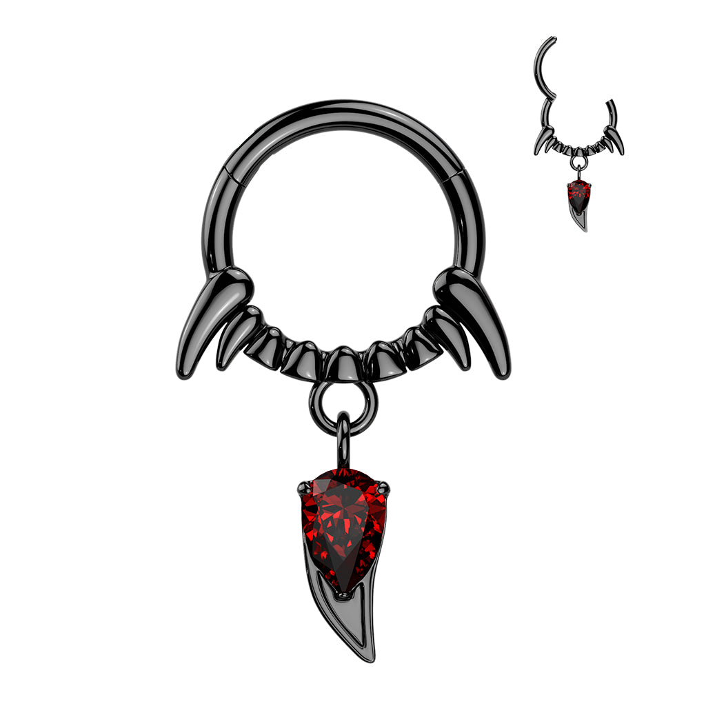 Premium Gothic Vampire Hinged Segment Ring 16g