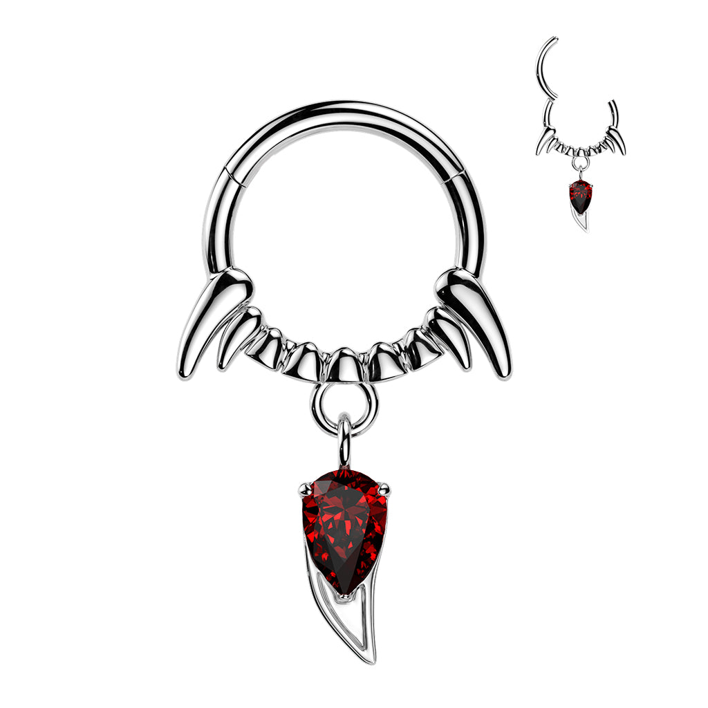 Premium Gothic Vampire Hinged Segment Ring 16g