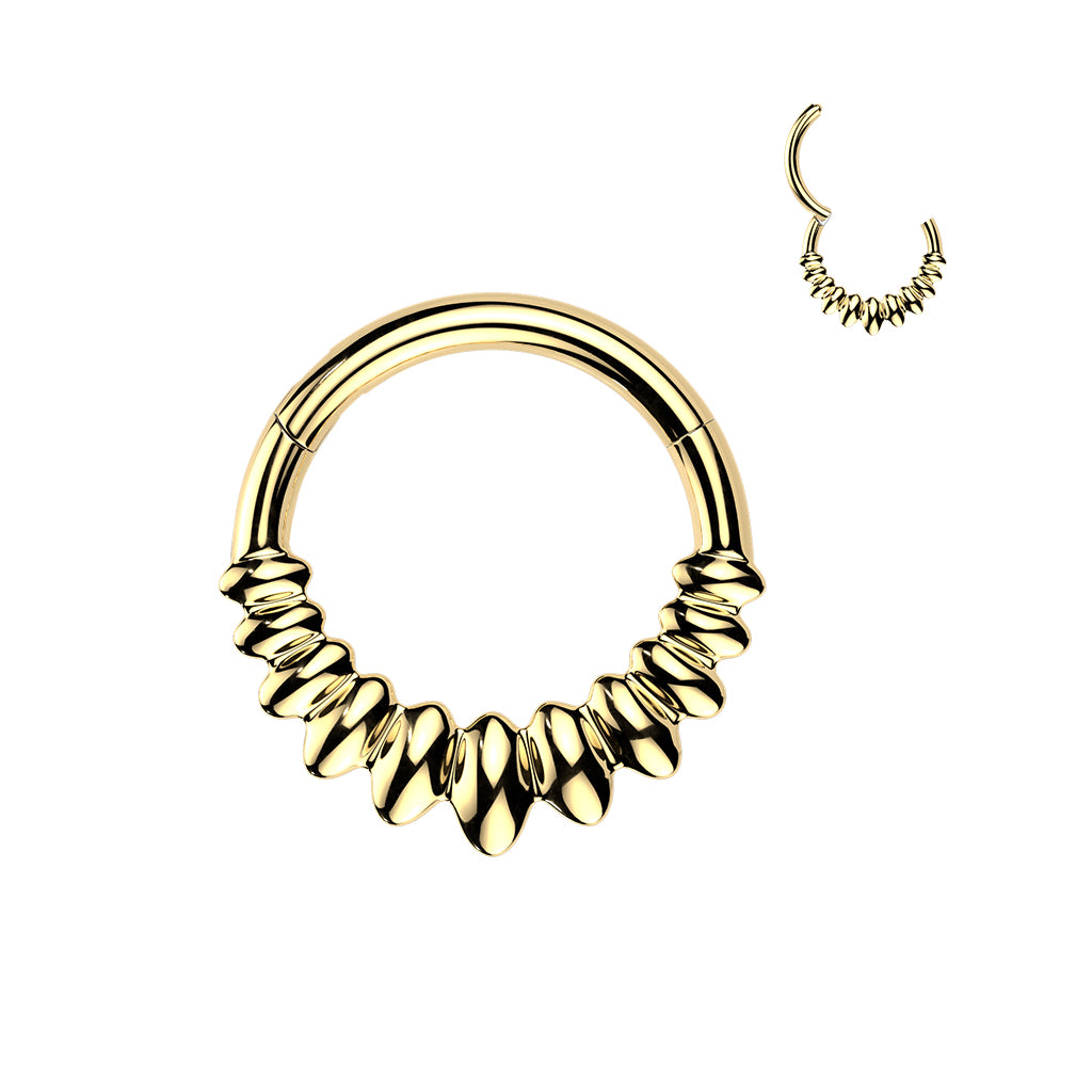 Premium Rounded Spiked Hinged Segment Ring 16g