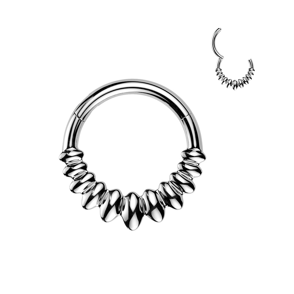 Premium Rounded Spiked Hinged Segment Ring 16g