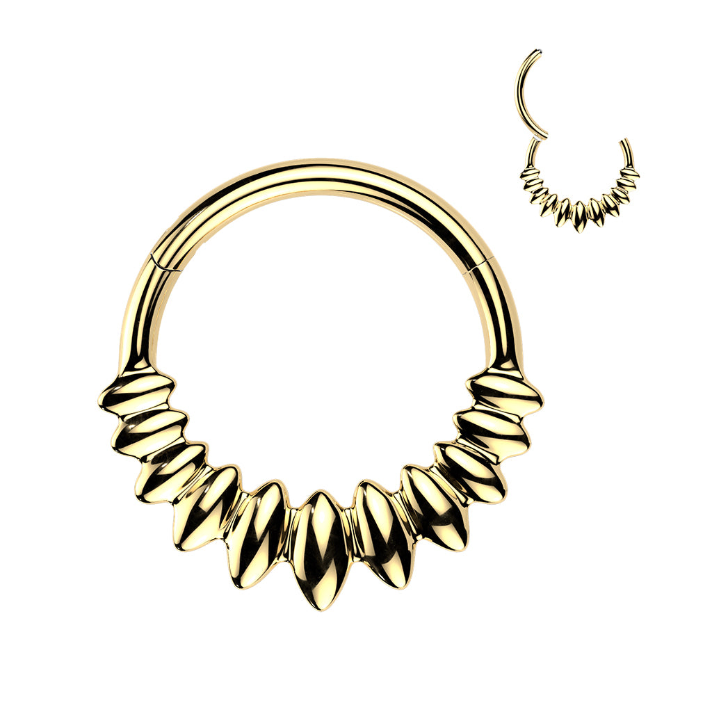 Premium Rounded Spiked Hinged Segment Ring 16g