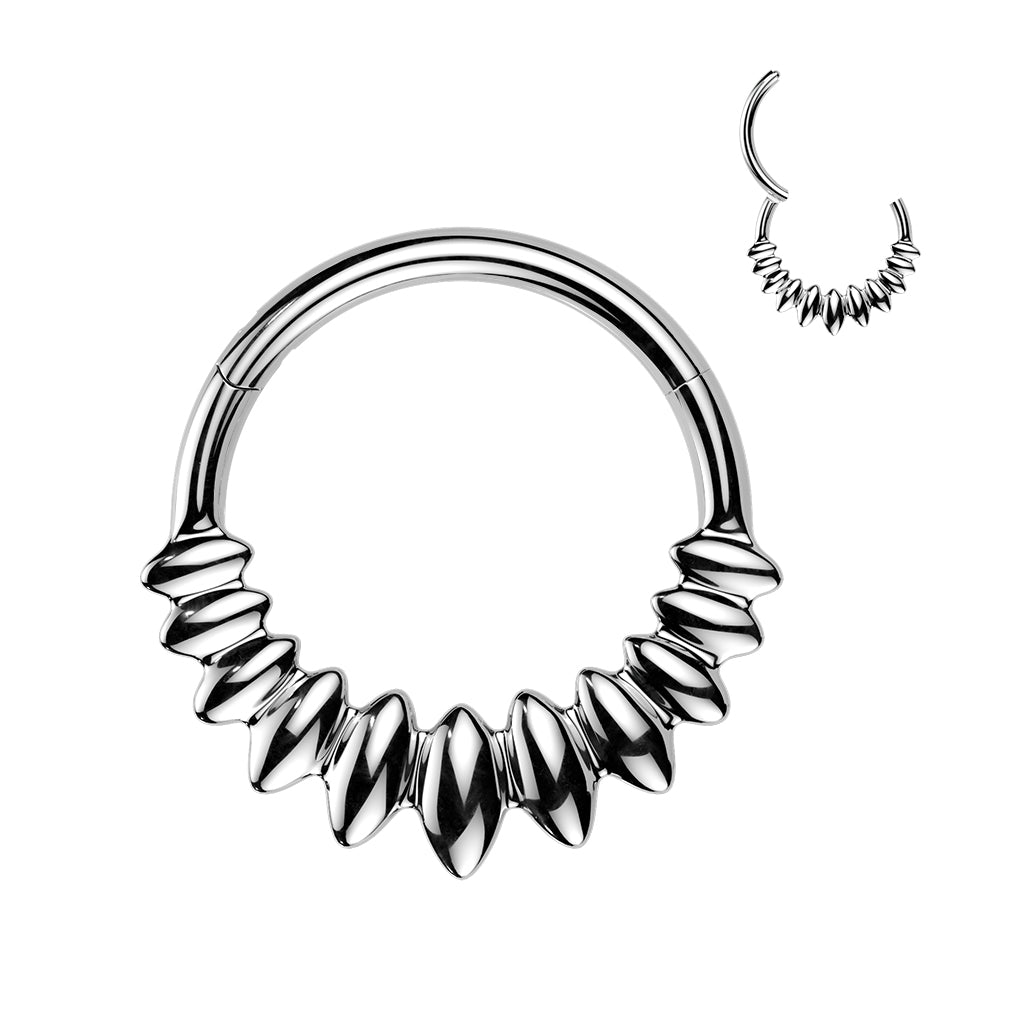 Premium Rounded Spiked Hinged Segment Ring 16g