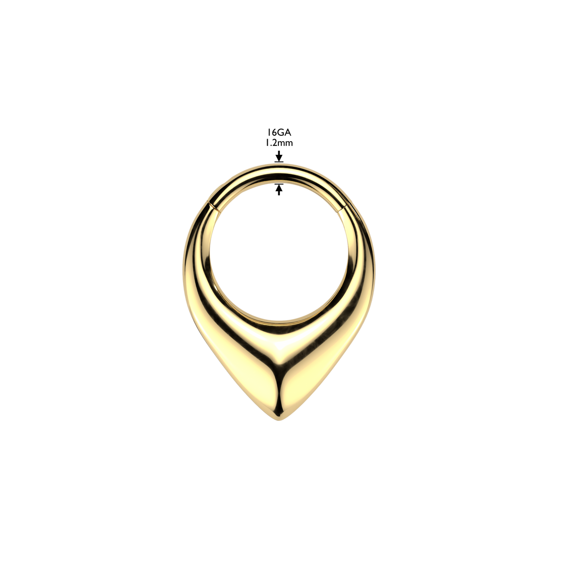 Premium Solid Chevron Hinged Segment Ring 16g