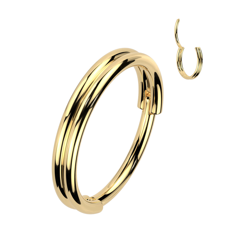 Premium Double Stacked Hinged Segment Ring 20g