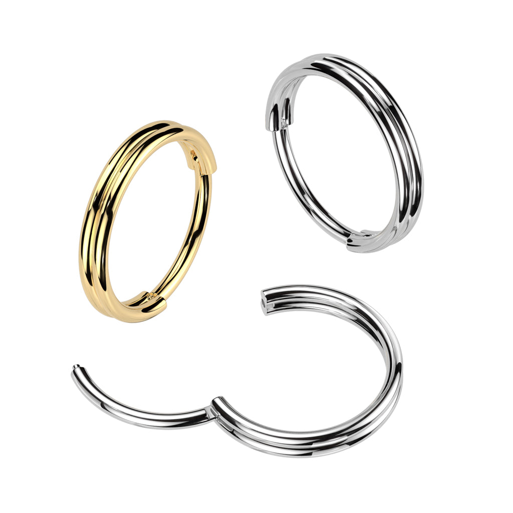 Premium Double Stacked Hinged Segment Ring 20g