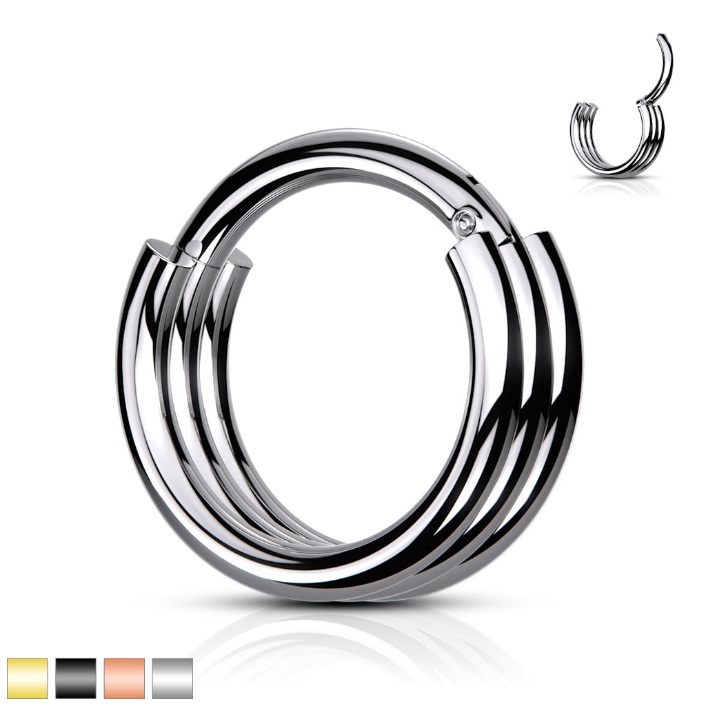 Premium Stacked Hinged Segment Ring 16g