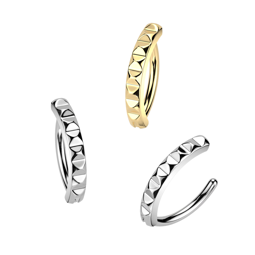 Textured Art Deco Navel Clicker 14g