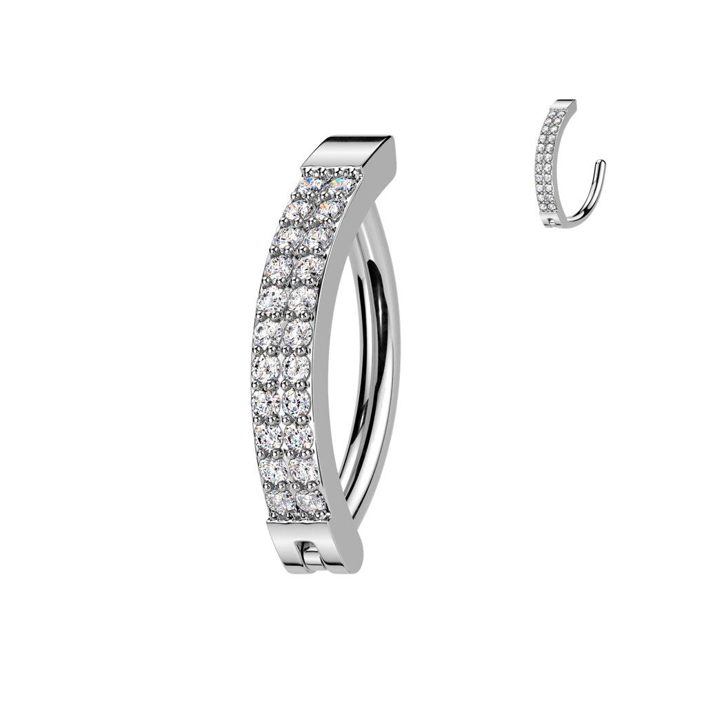 Claw-Set Crystal Navel Clicker 14g