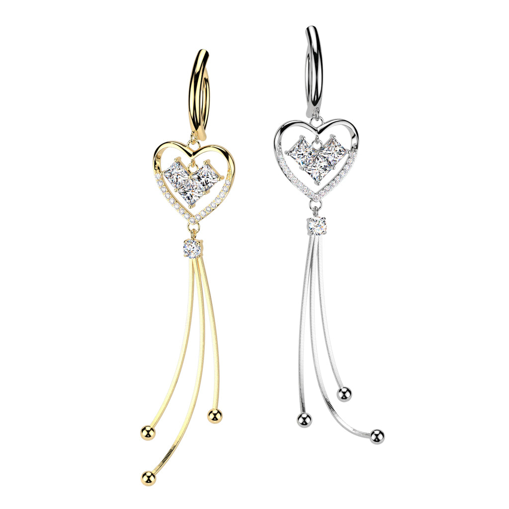 PREMIUM Floating Heart Dangle Clicker 14g