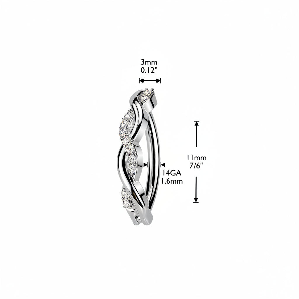Surgical Steel Serpentine Sparkle Belly Clicker 14g