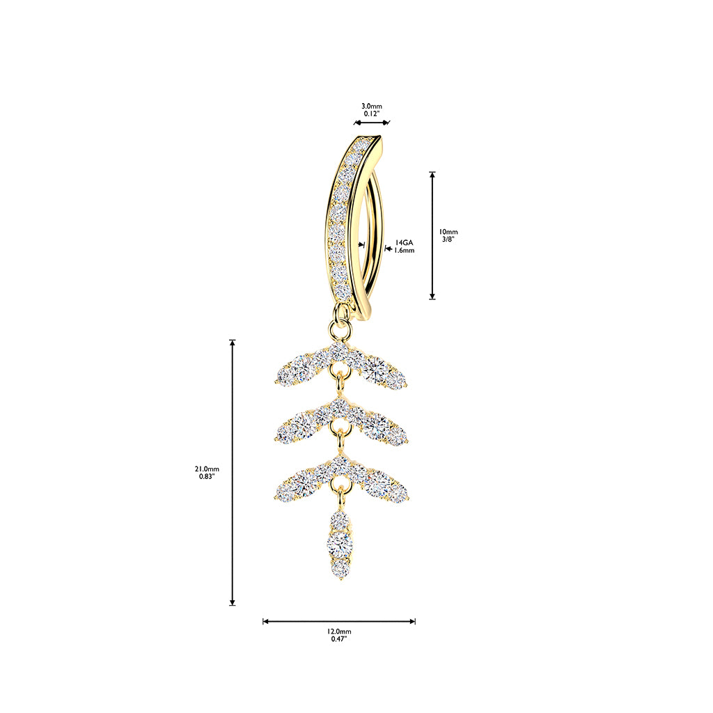 Falling Petals Dangle Clicker 14g