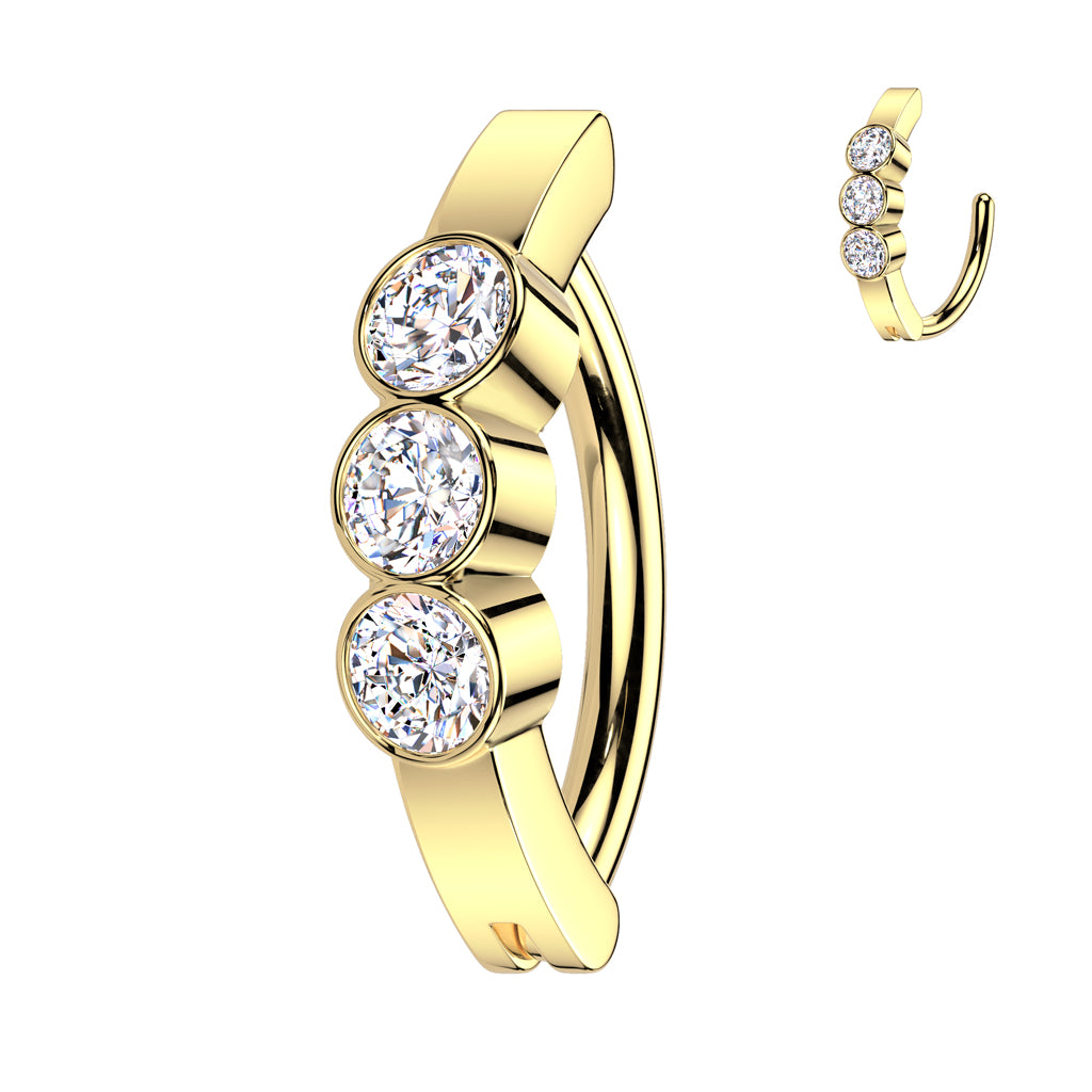 Premium Bezel-Set Crystal Clicker 14g