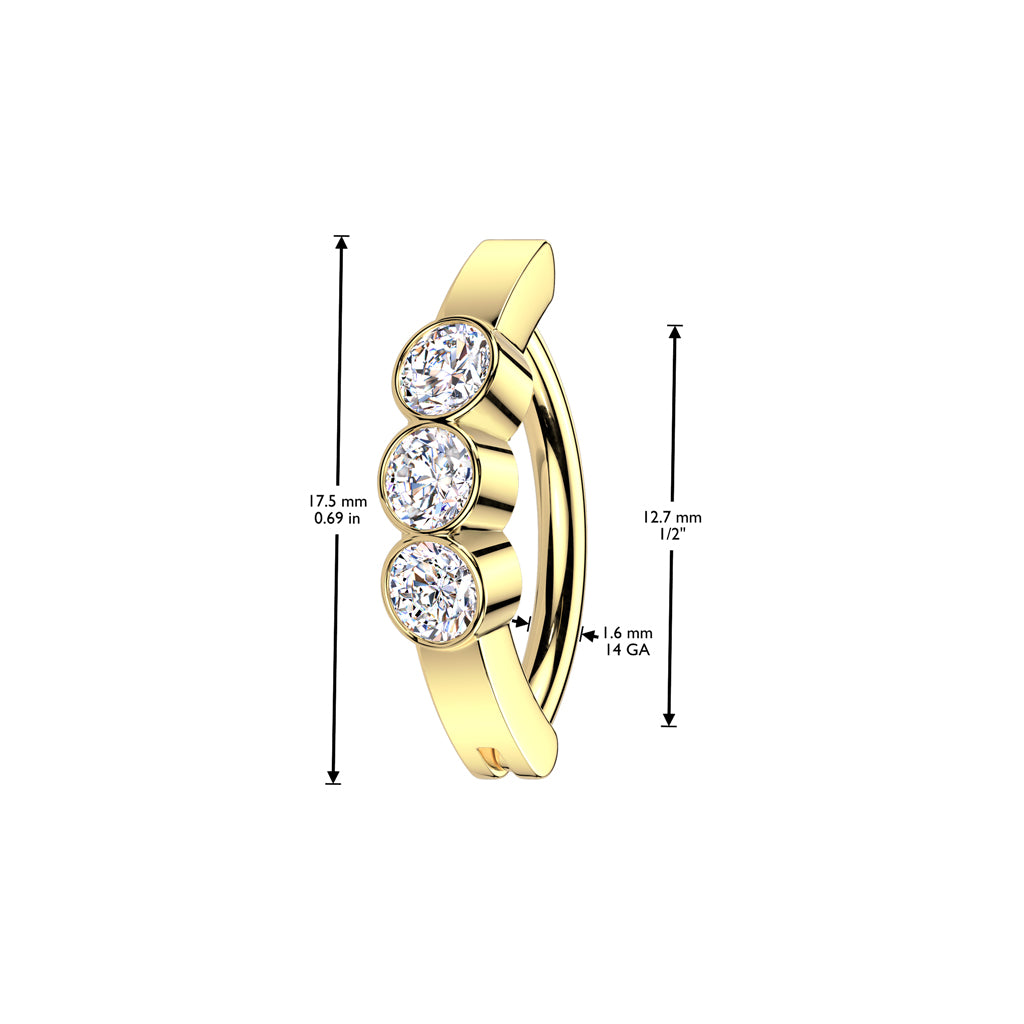 Premium Bezel-Set Crystal Clicker 14g