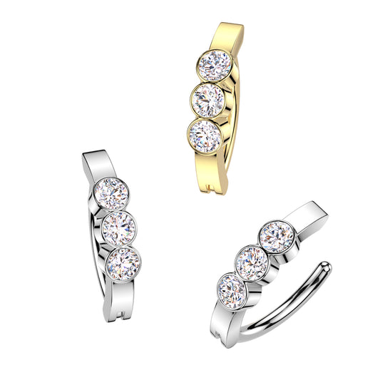 Bezel-Set Crystal Clicker 14g