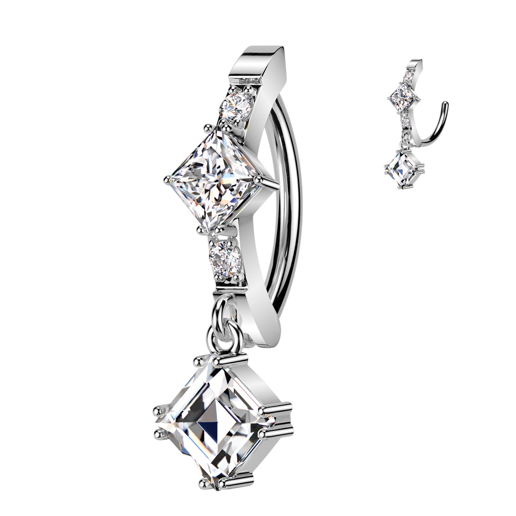 PREMIUM Claw-Set Crystal Dangle Clicker 14g