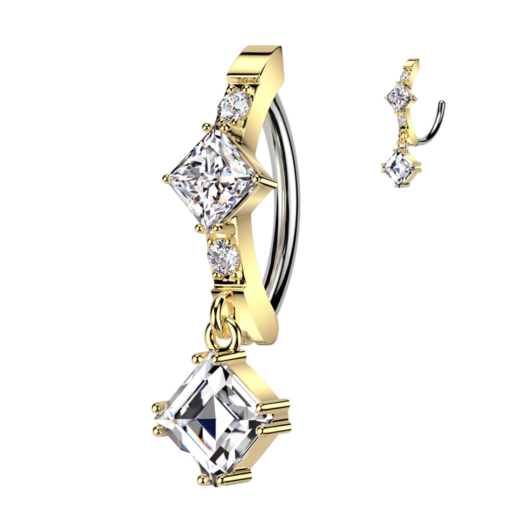 PREMIUM Claw-Set Crystal Dangle Clicker 14g